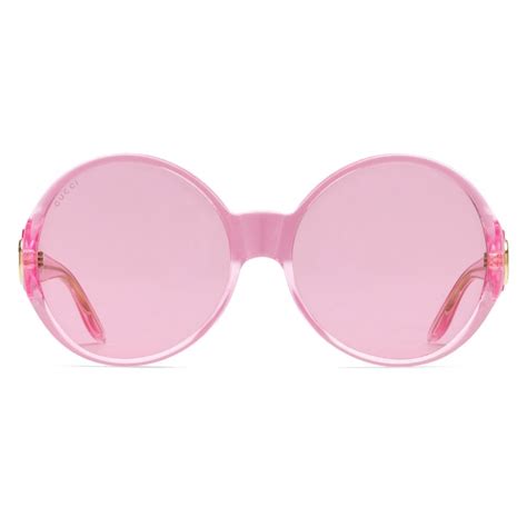 gucci square sunglasses pink|Gucci round pink sunglasses.